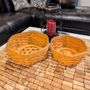 Set of Longaberger 1999 Medium 2000 Small Hexagon baskets